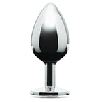 Jewelled Butt Plug - 3.5 Inch Metal Anal Plug - Smoothtapered Tip With Flared Base - Waterproof