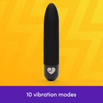 Mini Thrill Bullet Vibrator For Women | Silicone Mini Vibrator Bullet Personal Massager Adult Toy | 10 Vibration Modes | Rechargeable Clitoral Stimulator | Adult Sex Toys For Couples | Black