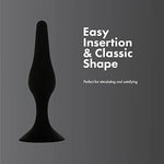 Silicone Anal Butt Plug 4.5'', Adult Sex Toy, Classic Sex Toy, Black