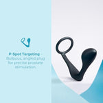 Ringer Sleek Tapered Cock Ring And Butt Plug - Silicone Anal Plug For A-Spot, G-Spot, And P-Spot Stimulation, Anal Toys For Adults (Ringer, Black)