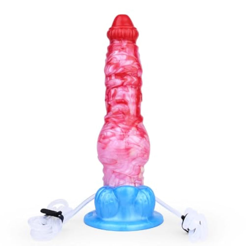 Inflatable Squirting Dildos Anal Butt Plug - 2-In-1 Cumming Monsterdildo Sex Toys For Women Lesbian Prostate Massage Milk Vaginal Stimulation, Super Soft Silicone Suction Cup Hands-Free Play