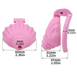 Small Chastity Cage Sex Toys Shell Penis Cage With 4 Different Sized Rings Cock Cage With Concealed Lock And Belt For Men'S Penis Bondage Lightweight Resin Chastity Device (A,Pink)