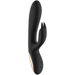 4 Colors Of Liquid Silicone Rabbit Vibrator Plug With 7 Modes Recharge G Spot Vibrator Mute Sex Toy For Man Women-Black