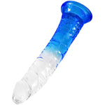 9.84 Inch Big Dildos With Suction Cup Adult Sex Toys, Flexible Crystal Butt Plugs With Curved Shaft For Women Men Anal,G Spot
