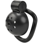 Press Lock Chastity Cage For Men With 5 Cock Rings And Pull Rope, Abs Round Head Chastity Devices With Ventilation Holes Sm Penis Bondage Extreme Sex Toy For Mens (Black)
