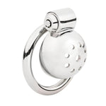 Metal Male Penis Chastity Device Belt With Small Cage Padlock Set?Silver?