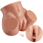 4.5Lb Brown Sex Doll Pussy Ass Male Masturbator With Vagina&Anal Double Tunnel, Sex Toys For Men Realistic 3D Textured Stroker, Lifelike Butt Adult Toys For Masturbation