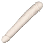 Double Ended Dildo Realistic Penis 11.81 Inch Double Sided Dildo Ultra Soft G-Spot Penis Vaginal Stimulation Anal Plug For Women Lesbian Masturbation White (L)