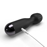 Rechargeable Mini Power Wand - Black - Compact Vibrator For Women - Powerful, Silent Vibrating Bullet For Clitoral And Vaginal Stimulation - Travel Size Sex Toy - Mini Vibrator