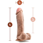 Hung Rider - 9.5 Inch Long Thick Realistic Dildo With Balls - Strong Soft Sensa Feel 2 Inch Lifelike Thick Shaft - Suction Cup Harness Compatible - Adult Sex Toy Couples - Beige
