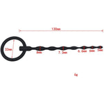 Urethral Probe Wand With Ring Silicone Chastity Holy Urethral Sound Beads Hollow Urethral Plug Probe Urinary Dilator Urethra Masturbation Rod (B)