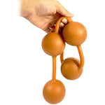 Silicone Anal Butt Beads Chain Plug - Anal Beads Chain With 4 Balls 2.36" Huge Anal Dilator With Safe O Pull Ring For Men Women Play Gold