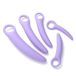 5 Pack Silicone Pelvic Floor Muscle Dilator Trainer Set,Pelvic Wand Massager for Women?Pelvic Floor Strengthening Device - Purple (with Storage Bag)