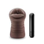 Hot Chocolate Renee - Vibrating Realistic Ultra Soft Ribbed Pocket Pussy Masturbator Stroker - Hand Held One Size Fits All Sex Toy For Men