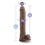 Blush Au Naturel Daddy 14" Realistic Dildo With Balls, Dual Density Flexishaft Xxl Cock, 2.5" Wide - Suction Cup, Harness Compatible - X5 Plus Adult Sex Toy Penis For Women, Men & Couples -(Chocolate)