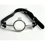 Open Mouth Gag Restraints Bdsm Oral O Ring Gag Bondage Restraints For Female Flirting Tongue Depressor Adjustable Strap Head Harness Restraint (Black)