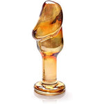 Glass Anal Butt Plug Anal Dilator With Long Neck And Vivid Glans Prostate Massager Pleasure Wand Dildo Sex Toy For Men Women (Small)