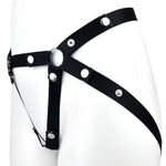 Fixed Chastity Belt For Men,Adjustable Elastic Chastity Pants Harness Strap On Dildo String,Anti-Fall Cock Cage/Penis Ring/Dildos Cb Bondage Accessories For Mens (Black)