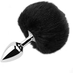 Small Anal Plug, Rabbit Bunny Tail Anal Plug For Cosplay, Butt Plug Adult Sex Toys For Sexual Enjoyment (Black-Small)