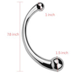 7.8" Stainless Steel G-Spot Wand – Dual-Ended Massager With Ergonomic Curved Design For Enhanced Pleasure- Njoy Pure Wand