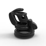 Mens Chastity Cage With 4 Rings Cock Cage, Lightweight Chastity Cage Body-Stainless Steel Penis Cage For Men Invisible Lock Adult Abstinence Penis Bondage Adult Sex Toy (Black)