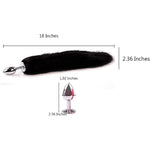 Butt Plug Fox Tail Cosplay Anal Plug Anal Butt Plug Adult Sex Toys For Beginner Women Men Couple (18" Black-1)