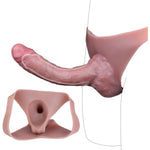 8.86" Long Hollow Dildo Male Enlarge Girth Penis Sleeve Pants,Silicone Extender Length Reusable Men Condom Pump,Adult Transgender Crossdresser Sex Toy Cloth