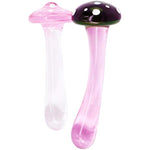 Anal Plug Butt Plugs Trainer, Smooth Glass Mushroom Pleasure Wand Dildos (Pink)