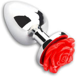 Luxury Metal Anal Plug - Elegant Waterdrop Shape With Intricate Rose Petal Base. Body Safe, Durable & Hygienic Design Sex Toy For Intimate Exploration