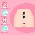 Silicone Anal Beads Built-In 2 Roller Ball Anal Plug Cherry Butt Plug With Long Handle Anal Sex Toy For Men Women Anal Sex