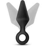 Anal Adventures Platinum Ultrasilk Silicone Retrieval Ring - Small Beginners Training 3 Inch Butt Plug Adult Toy - Latex And Phthalate Free - Sex Toys For Women Men Couples - Black