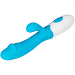 Powerful Rabbit Vibrator - G-Spot Vibrator And Clitoris Stimulator, 30 Vibration Settings - Skin-Friendly Silicone (Light Blue)