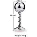 Sex Toy Male Anal Trainer Single Ball Sm Bead Pulling Metal Anal Plug With Round Bottom Butt Plug S