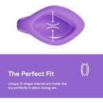 Sync O Purple Remote Control C-Shaped Couples Vibrator & Bond Adjustable Wearable Vibrating Cock Ring - App Controlled Couples Sex Toys Bundle