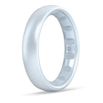 Elements Luxe Classic Thin Silicone Ring - Comfortable And Flexible Design - 4.3Mm Wide, 1.75Mm Thick - Diamond - Size 7