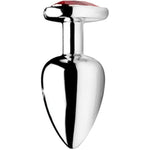 Crimson Tied Scarlet Heart Shaped Jewel Anal Plug