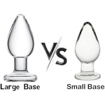 Glass Anal Butt Plug Glass Trainer With Large Base - Glass Ball 1.57 Inch Diameter Butt Plug - Clear Anal Toys G Spot Stimulation Prostate Massager For Men Women Beginner