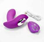 - 2 in 1, 10 Vibration Modes, Wearable Vibrator, Vaginal Clitoral G-spot Stimulator, Remote Controlled, Safe Soft Silicone, USB Charging, Up to 1.7 Hours Run time, for Women, and Couples.