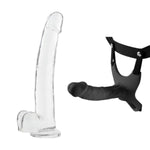 14.5 Inch Huge Realistic Dildo + Hollow Strap-On System