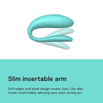 Sync Lite Turquoise C-Shaped Couples Vibrator & Pivot Vibrating Cock Ring - App Controlled Couples Sex Toys Bundle