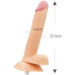 Sex Machine Thrusting Machine Dildo Quick Air Interface Lock Realistic Dildo Attachment For Machine, Premium Silicone Dildo Accessories With Stainless Steel Metal Interface For Women(22.5X3.4Cm)