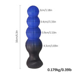 6.3" Silicone Anal Beads,Blue Black Butt Plug with Knot T-Base,Knot Dildo Anal Plug Sex Toys for Women Men Couples