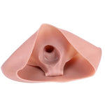 Skin Color Soft Silicone Strapless Dildo Underwear with 6.4in Hollow Penis, Reusable Wearable Strap On Dildo Sleeve Adult Sex Toy for Men Couples