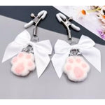 Women Cat'S Claw Nipple Clips With Bow Erotic Fetish Nipple Clamp Toys Adjustable Breast Clips Bdsm Sexual Pleasure Tools Cat Cosplay Toys Bedroom Sm Game Bdsm Bondage Kits For Couples Beginner