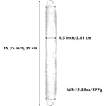 15 Inch Double Ended Dildo,Realistic Penis Flexible Double Dong Adult Sex Toys For Lesbian,Super Long Clear Jelly Dildos With Veins And Glans