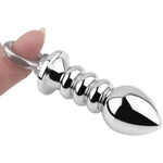 Anal Butt Plug Metal Anal Beads Dildo Prostate Massage Anal Vaginal Dilator Bdsm Sex Toys For Men Women Couple (Small(4.05 Inch))