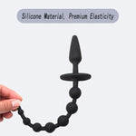 Silicone Anal Butt Plug Double-Ended Anal Plug Anal Beads With 7 Beads Anal Sex Toy For Men Women For Masturbation