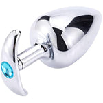 Stainless Steel Anal Plug For Wearing Ship Anchors Pulling Butt Plug G-Point Dilator For Jewel Base Adult Sexual Toy(Blue,L)