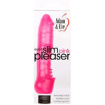 Adam And Eve Slim Pink Pleaser Vibrator Dildo, Realistic Battery Operated Thrusting Stimulator, Insertable Female Sex Toy, Waterproof, Powerful Vibration For Clitoral Anal G Spot, Compact And Discreet