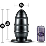 Jet Fuc Plug - 8 Inch Long Extra Girthy 3.5Wide Anal Butt Plug - Sturdy Suction Cup For Hands Free Play - Soft Plump Body Safe Sex Toy For Men Women - Huge 2 Pounds